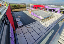 Roofing boards on Caledonia High School