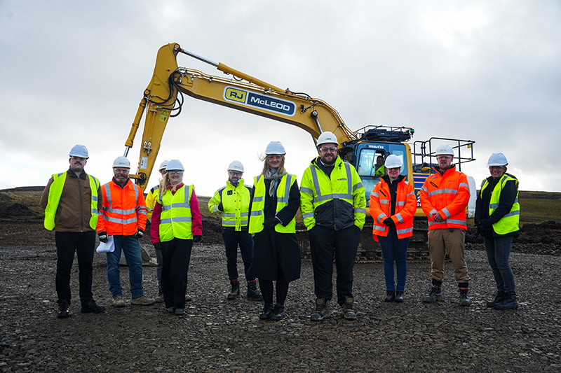 Representarives from Muirhall, RJ McLeod and Mairi McAllan MSP