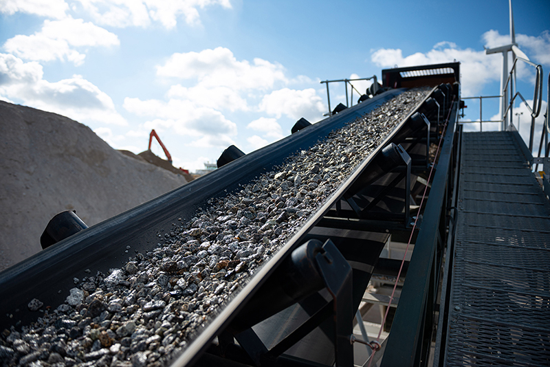 Construction materials being produced