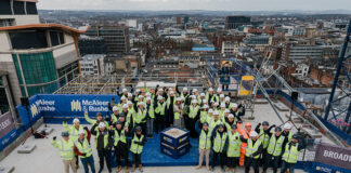 Topping out ceremony at Glasgow student accommodation
