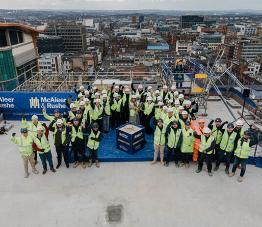 Topping out ceremony at Glasgow student accommodation
