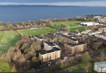 Aerial image of coastal housing development