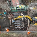 Aerial view of site works