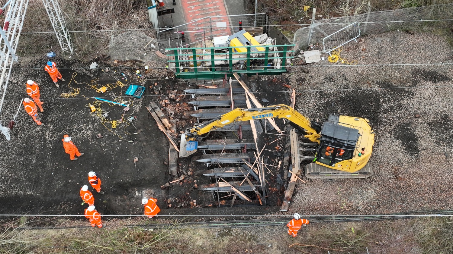 Aerial view of site works