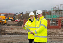 Winchburgh prepares to welcome ‘premium’ housing development L-R: Mark Sinclair of Charles Church and John Hamilton, CEO of Winchburgh Developments. Image credit: Gary Baker