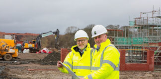 L-R: Mark Sinclair of Charles Church and John Hamilton, CEO of Winchburgh Developments. Image credit: Gary Baker