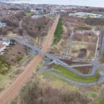 Aerial shot of bridge
