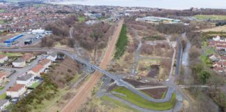 Aerial shot of bridge