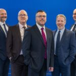 L-R: Operations Director Craig Smith, Commercial Director Ed Parry, Managing Director John Baggley, Finance Director Paul Gray and Pre-Construction Director Andy Park.