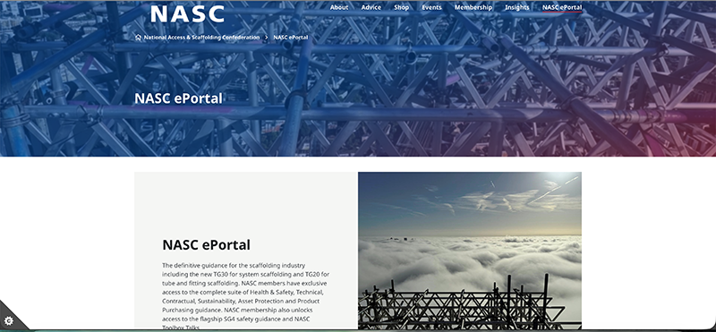 Screenshot of NASC website