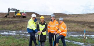 Picture 4 shows (from left): Brian Roberts, Chief Executive Stirling Council; Cllr Susan McGill, Stirling Council Leader; Andy Curran, Managing Director of Barratt Homes and David Wilson Homes West Scotland; Stuart Dodson, Development Director Barratt West Scotland. Picture credit: Stirling Council/Mark Ferguson.