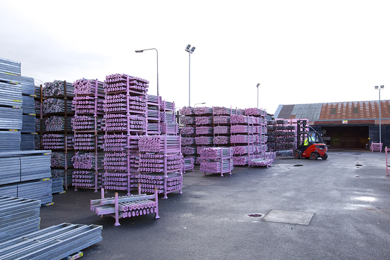 TRADLOK scaffolding product in yard