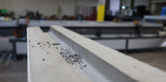 VASO panel with recycled glass beads