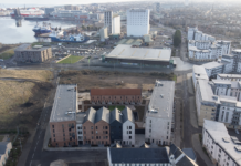 Aerial image of Leith housing site