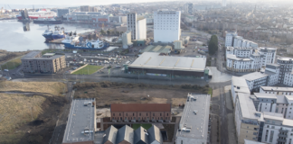 Aerial image of Leith housing site