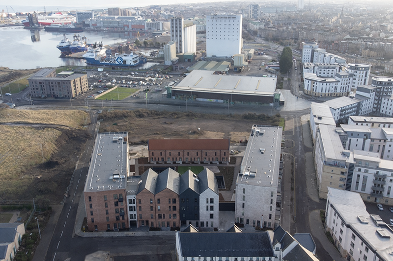 Aerial image of Leith housing site