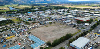 Aerial footage of commercial development site
