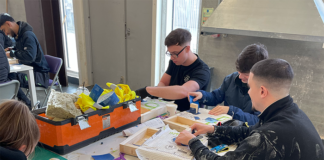 Construction apprentices on training course