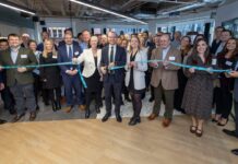 Ribbon cut of new office