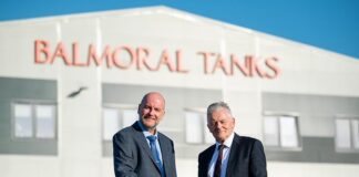 Handshake marking Paul Edwards' appointment as Balmoral Tanks MD
