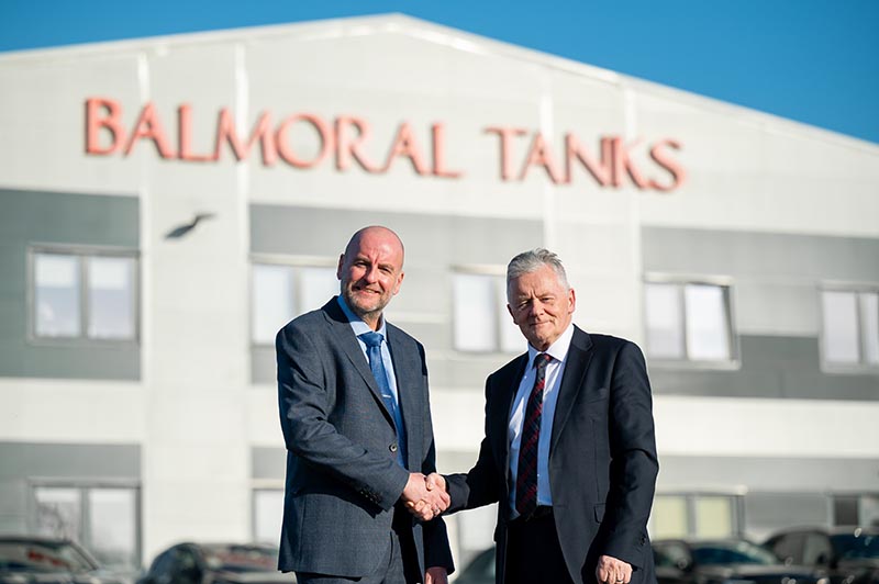 Handshake marking Paul Edwards' appointment as Balmoral Tanks MD