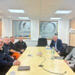 artin Grant SECTT Lanarkshire TO, Chris Schneider (Adult Trainee), Callum Young (Time out), Davy Russell MSP and Contract Manager Kevin McKeown.