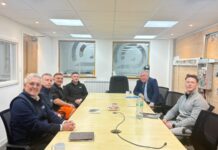 artin Grant SECTT Lanarkshire TO, Chris Schneider (Adult Trainee), Callum Young (Time out), Davy Russell MSP and Contract Manager Kevin McKeown.