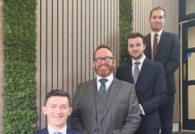 L-R: Andrew McCall, Stephen Cunningham, Ben Roddis, and Graeme Millar. Image credit: Allied Surveyors Scotland