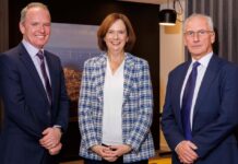 Adrian Gillespie, Scottish Enterprise chief executive; Maggie McGinlay, ETZ chief executive; and Trevor Garlick, ETZ vice chair