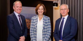 Adrian Gillespie, Scottish Enterprise chief executive; Maggie McGinlay, ETZ chief executive; and Trevor Garlick, ETZ vice chair