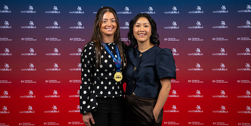 Ellis Stevenson, left, won gold at SkillELECTRIC 