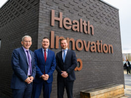 L-R: Professor Andy Schofield, Wes Streeting MP, and Steijn Ribbens