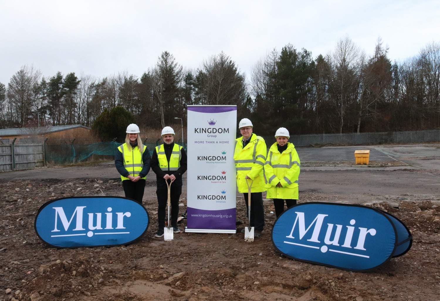 The Muir Construction Team and Sean Whittet, of Kingdom Housing Association