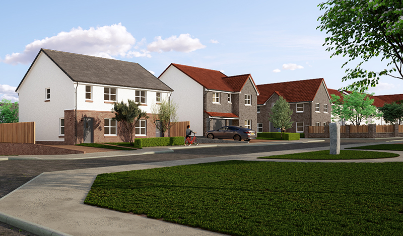 CGI of Neilston housebuilding site