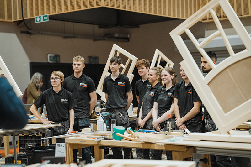 SkillBuild joinery competition participants