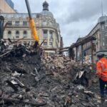 Demolition of fire-damaged Glasgow building sees tonnes of rubble excavated daily