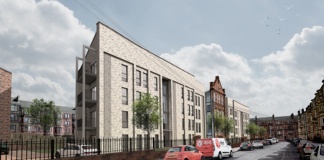 CGI of Glasgow east end housing site