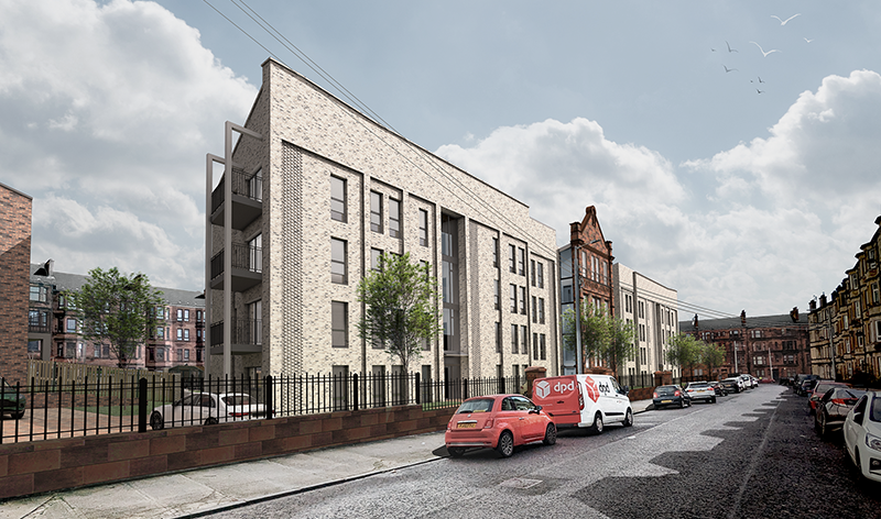 CGI of Glasgow east end housing site