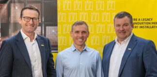 Image shows: (L) Dag Kroslid - NorDan CEO, (C)Mike Green - RED Systems MD, (R)Craig Greenwood - MD, NorDan UK