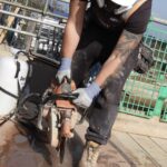 Roofer carrying out work