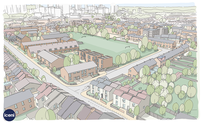 Proposed street view of new Single Living Accommodation 