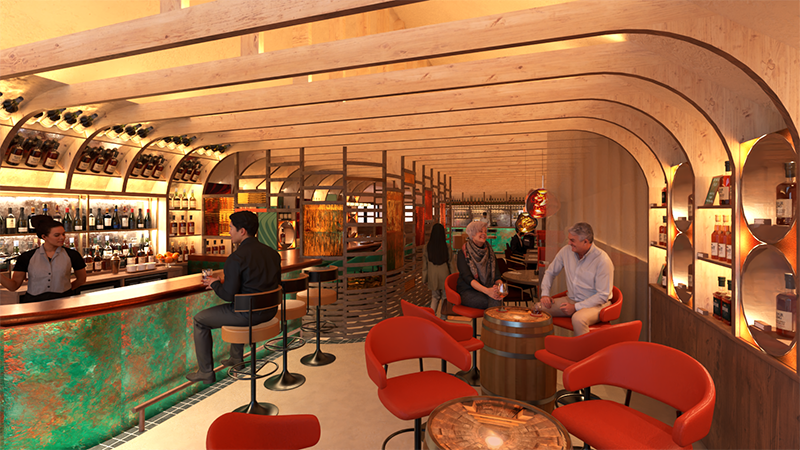 CGI of distillery bistro project