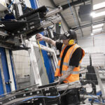 Windows being fabricated in factory