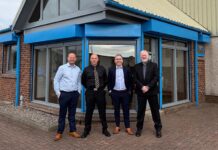 Caledonia directors outside the Dundee office