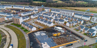 Aerial image of care home under construction
