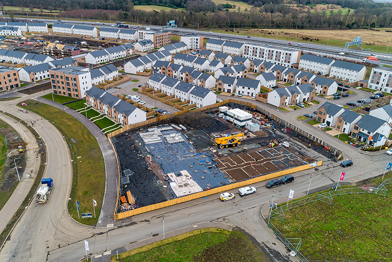 Aerial image of care home under construction