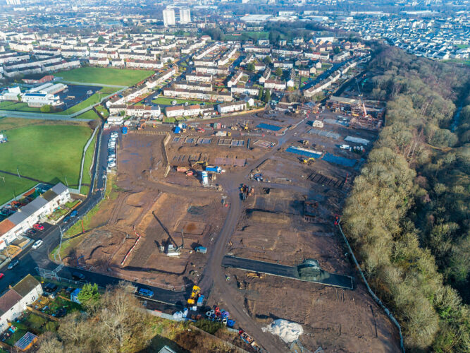 Aerial images of Dunottar Avenue, Coatbridge