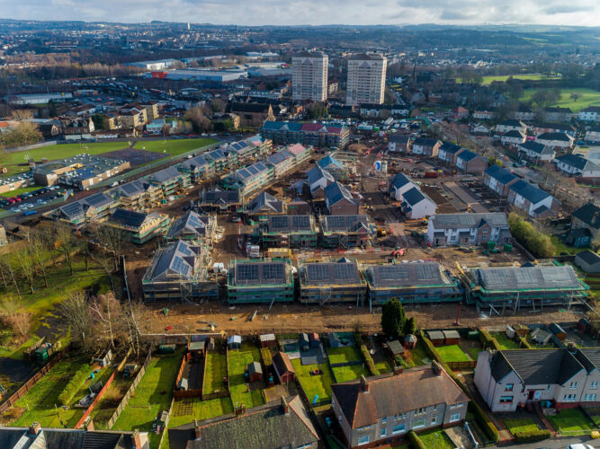 Aerial images of School Street, Coatbridge