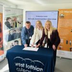 L-R: Scott Paton (director, Sureserve); Hazel Brady (interim principal, West Lothian College); and Nicola Mcleod (MD, Warmworks)