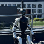 Humanoid robot on construction site